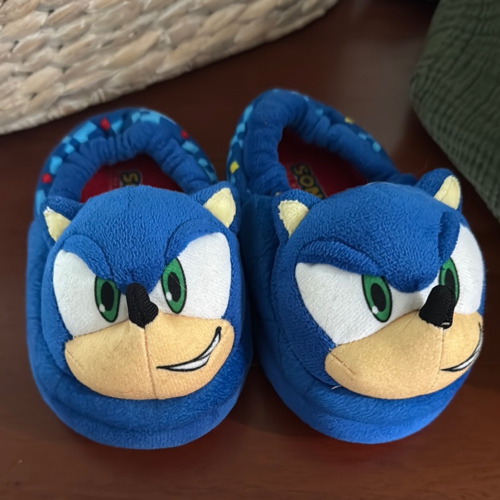 Blue Sonic the Hedgehog Slippers